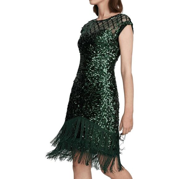1920s Flapper Great Gatsby Vintage Retro Tassel Fringe Sequin Dress SIZE S NEW - Picture 3 of 12